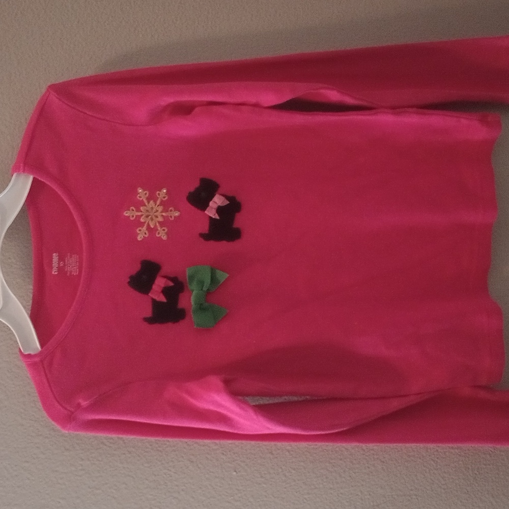 Clearance🛑 Gymboree Dark Pink Long Sleeve Tee with Dog and Bow Accents